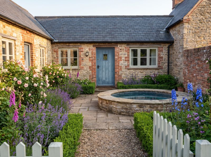 Circular Plunge Pool in Cottage Courtyard