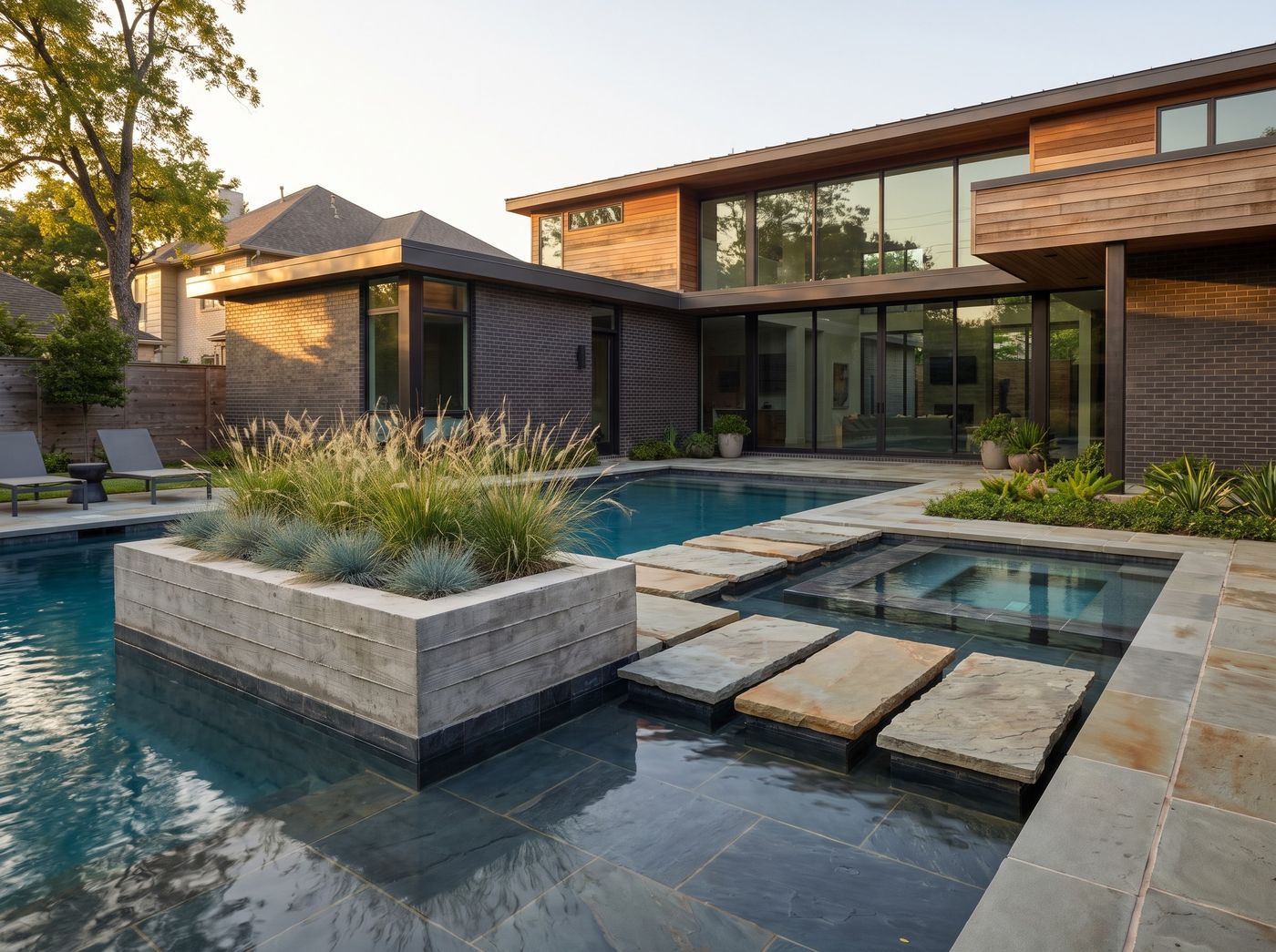 Geometric Pool with Floating Stepping Stones