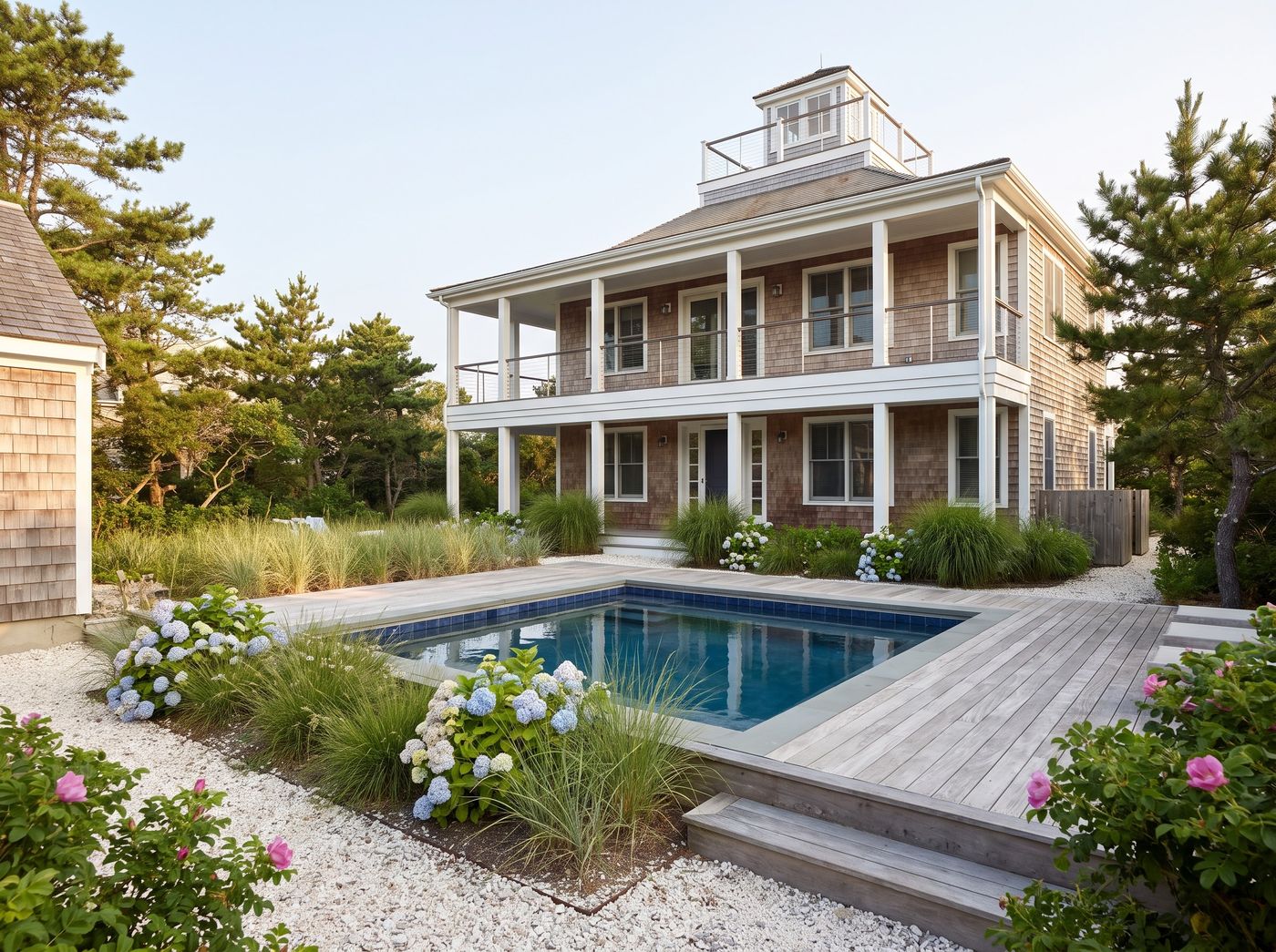 Plunge Pool Framed by Weathered Decking