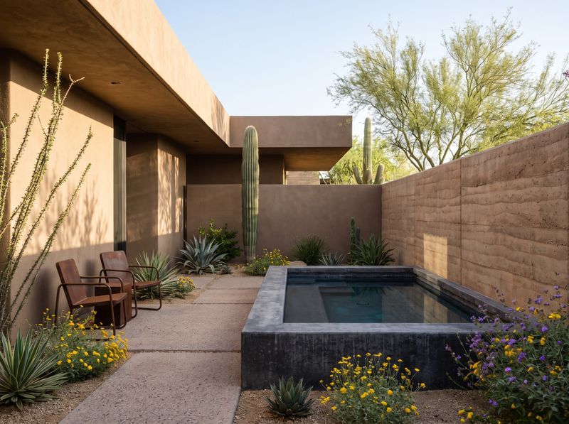 Raised Plunge Pool in Desert Courtyard