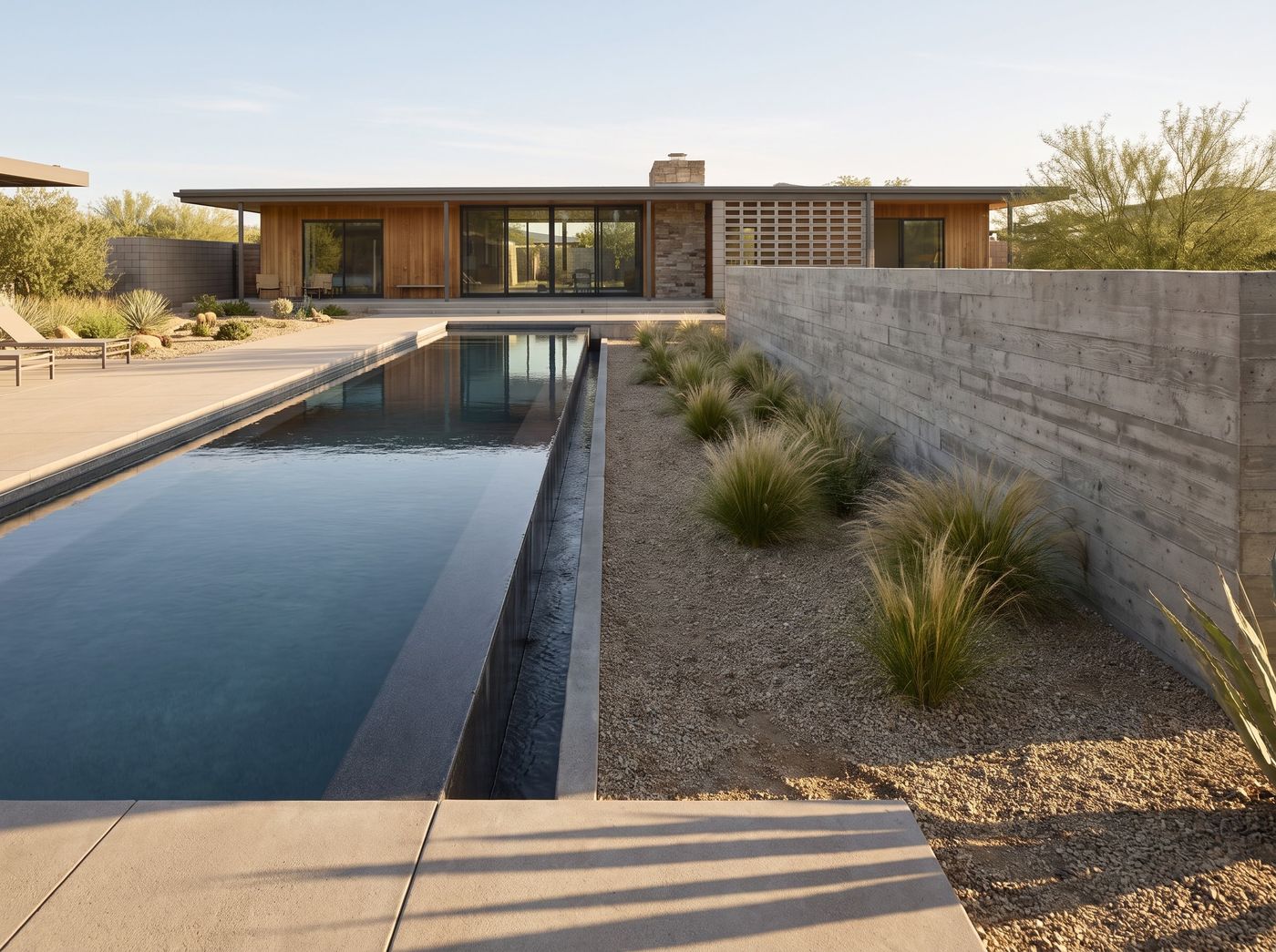 Rectangular Lap Pool with Overflow Edge