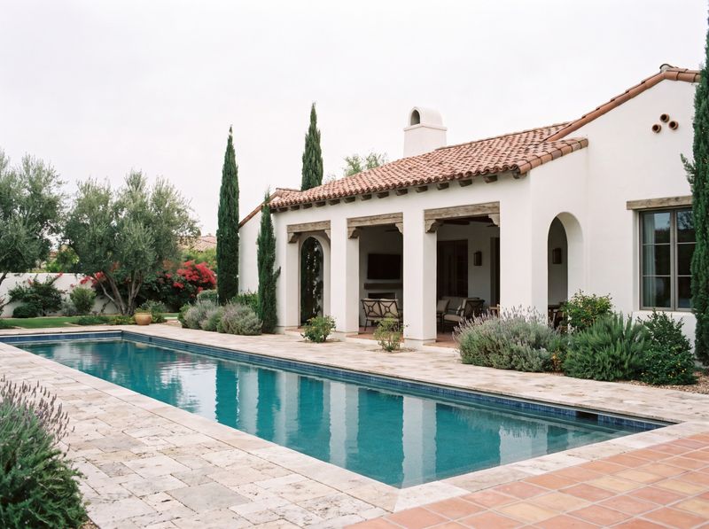 Rectangular Lap Pool with Stucco Loggia