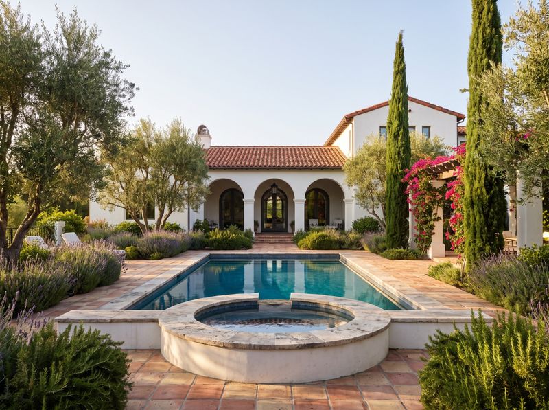Rectangular Pool and Raised Circular Spa