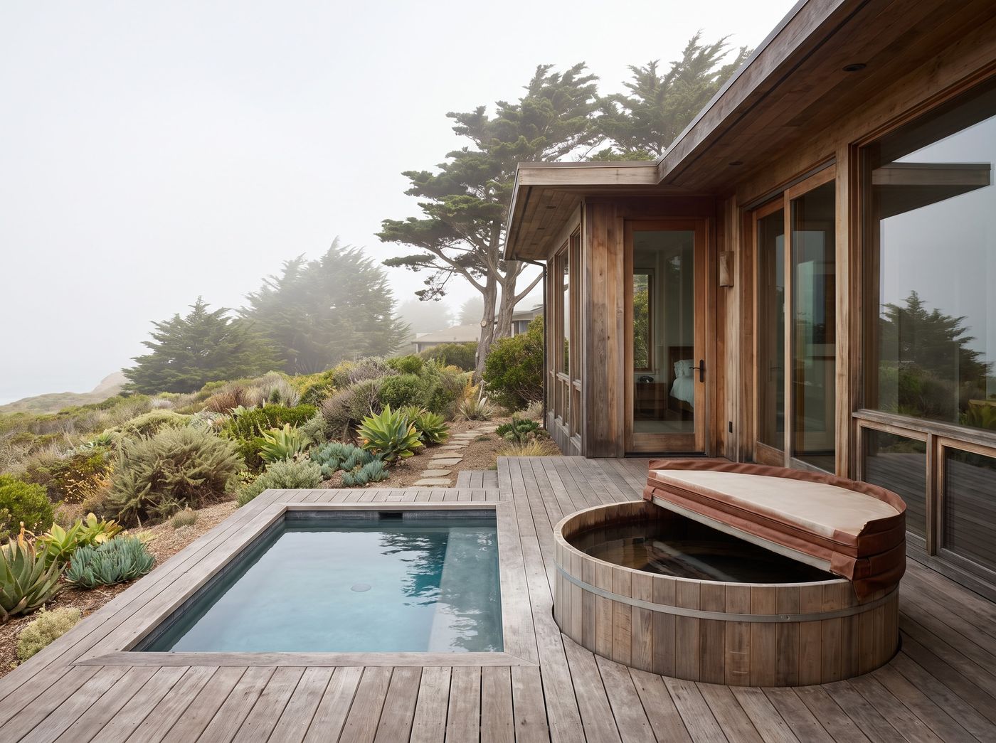 Small Plunge Pool on Redwood Deck