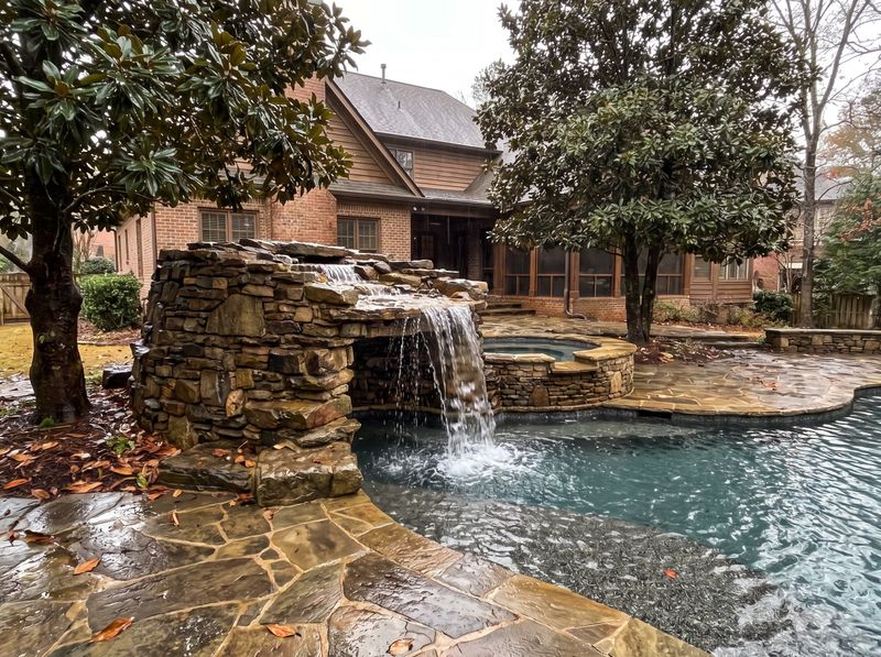 Stacked Stone Waterfall Grotto and Spa