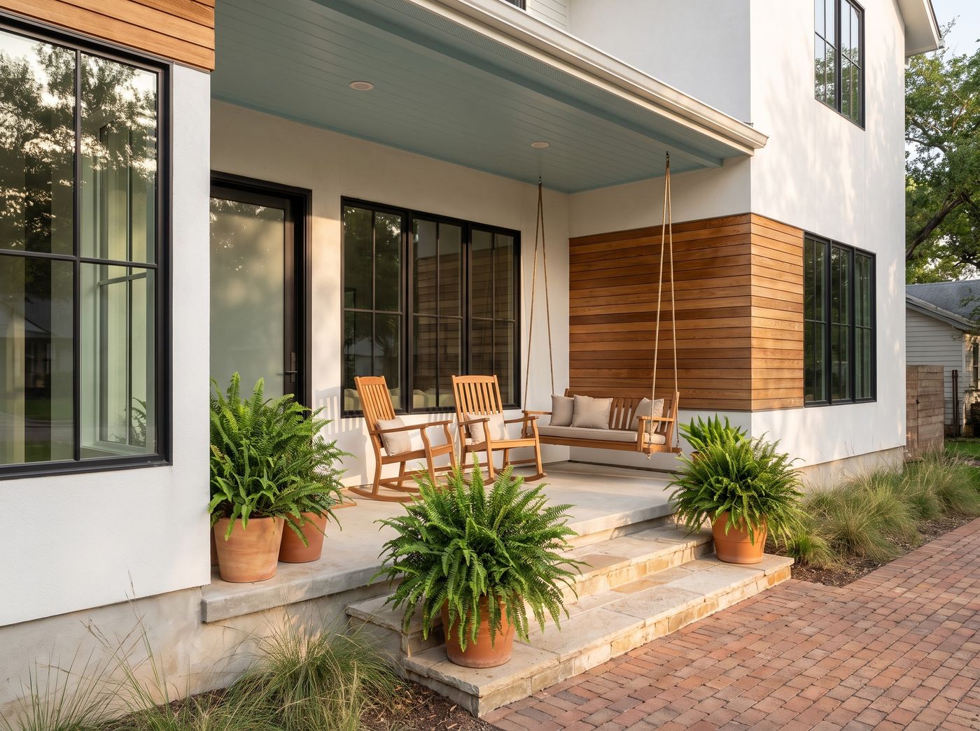 Front Porch with Pale Blue Ceiling