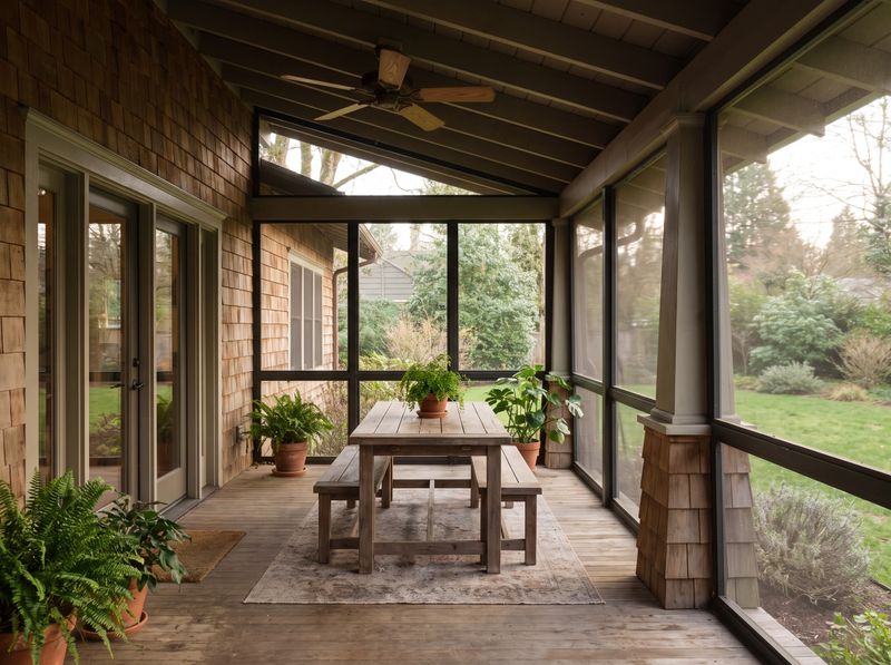 Screened Porch with Cedar Shingle Siding
