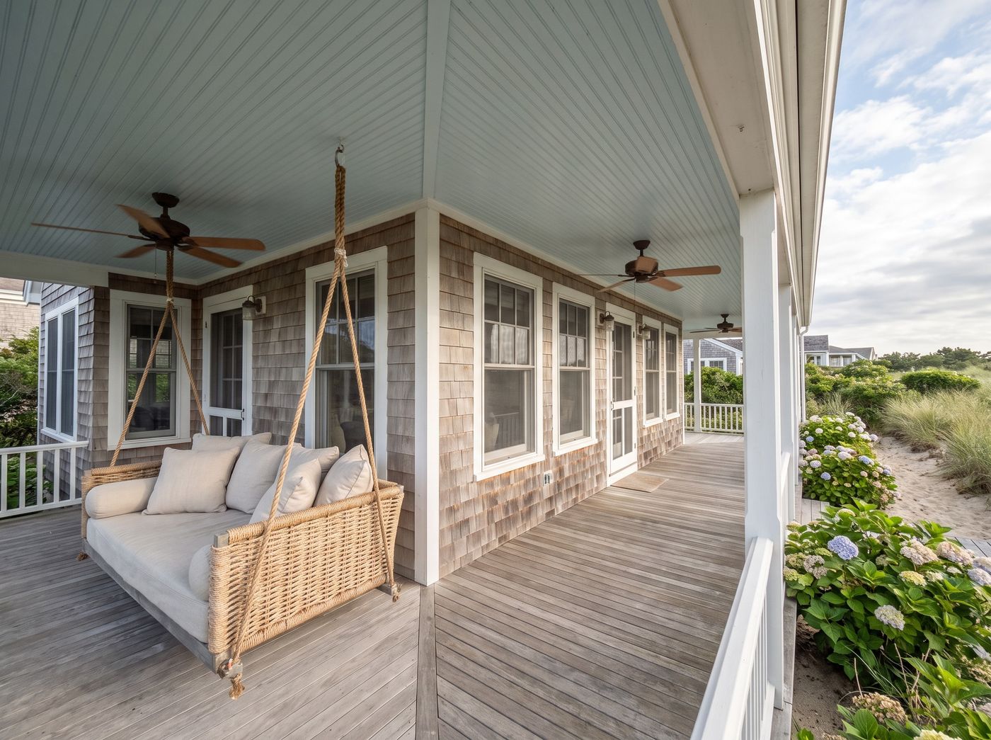 Wraparound Porch with Hanging Swing Bed