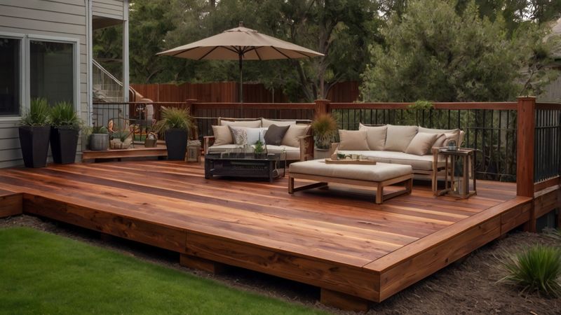 Redwood Walkway with Wildflower Beds