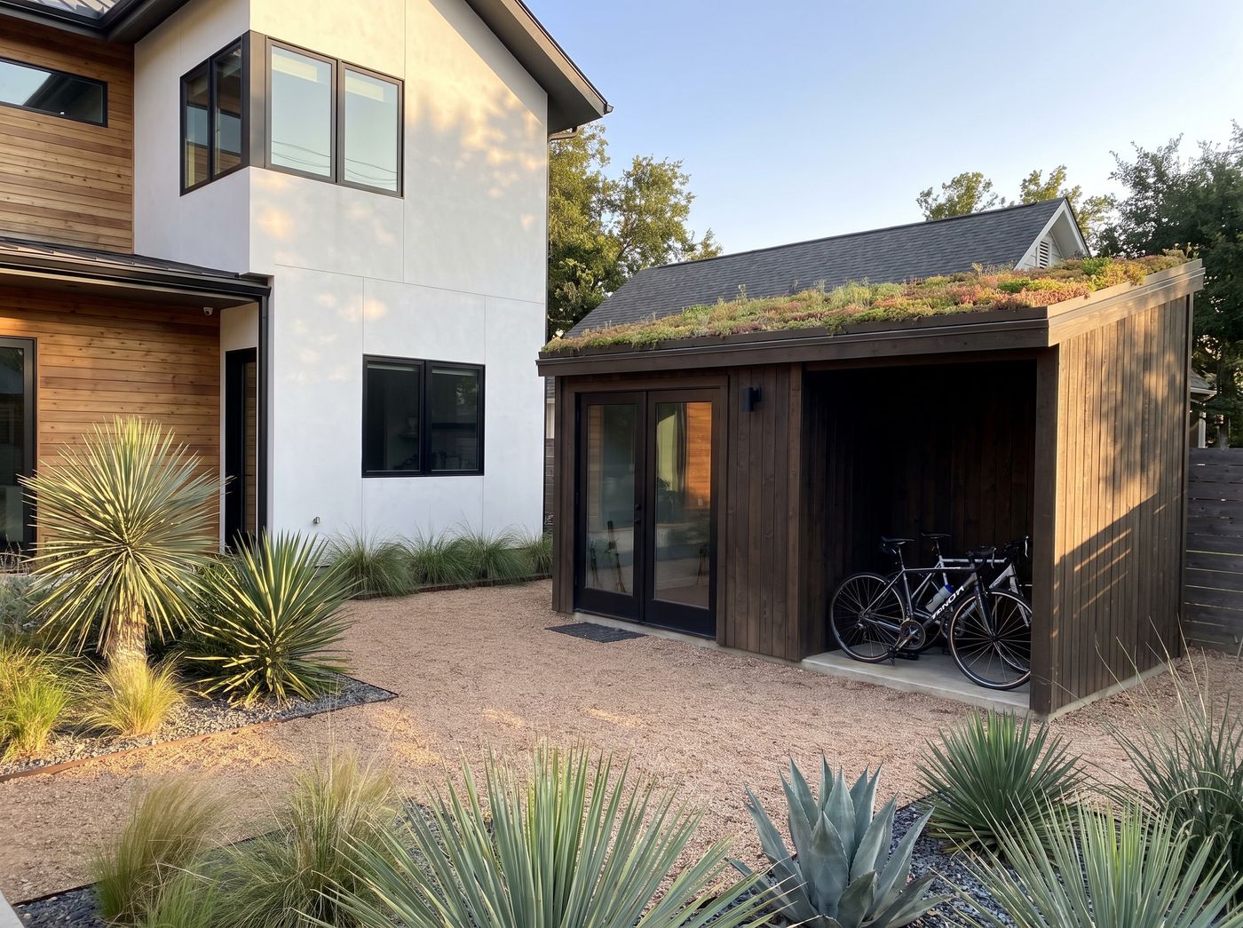 Modern Shed with Living Green Roof