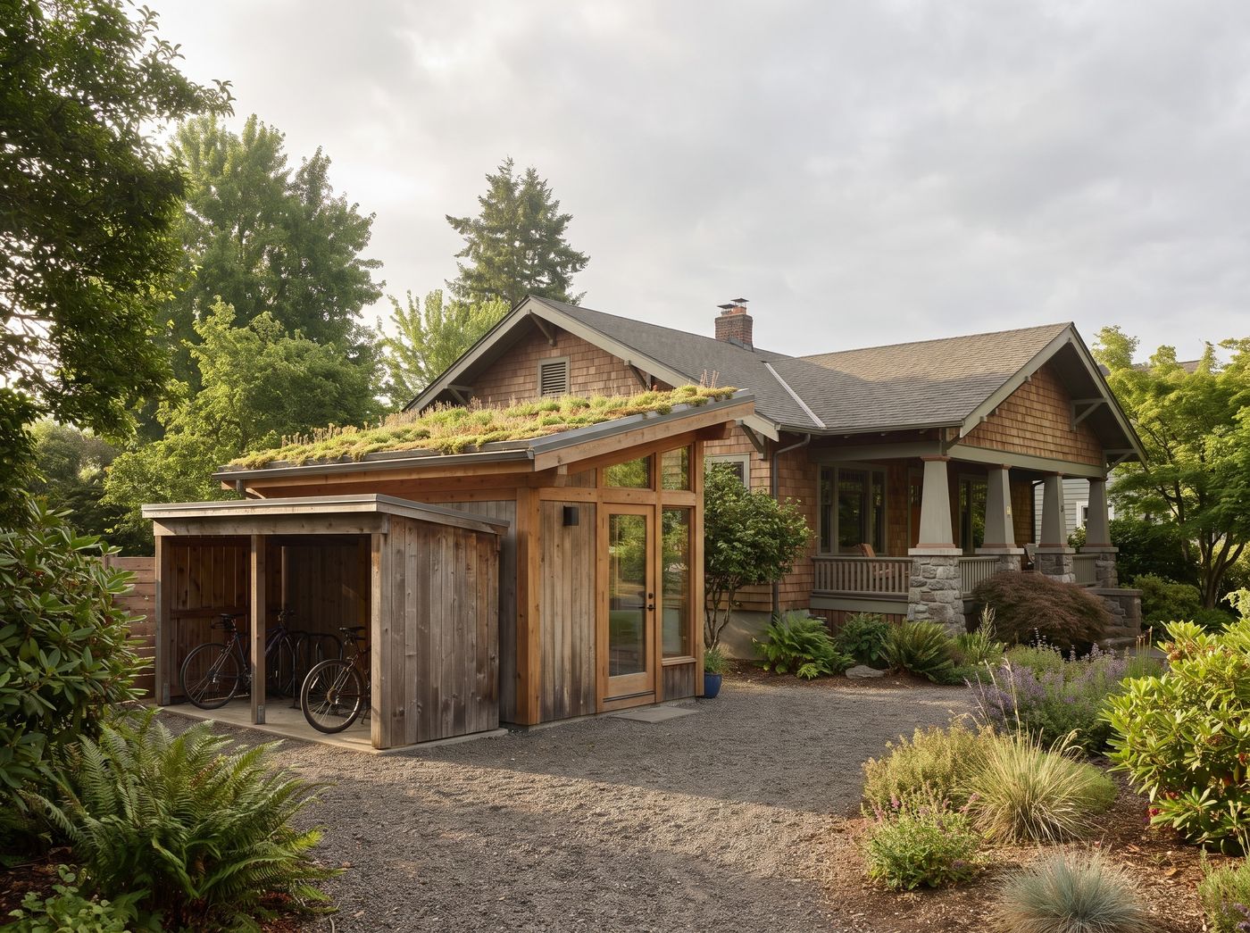 Modern Shed with Living Green Roof