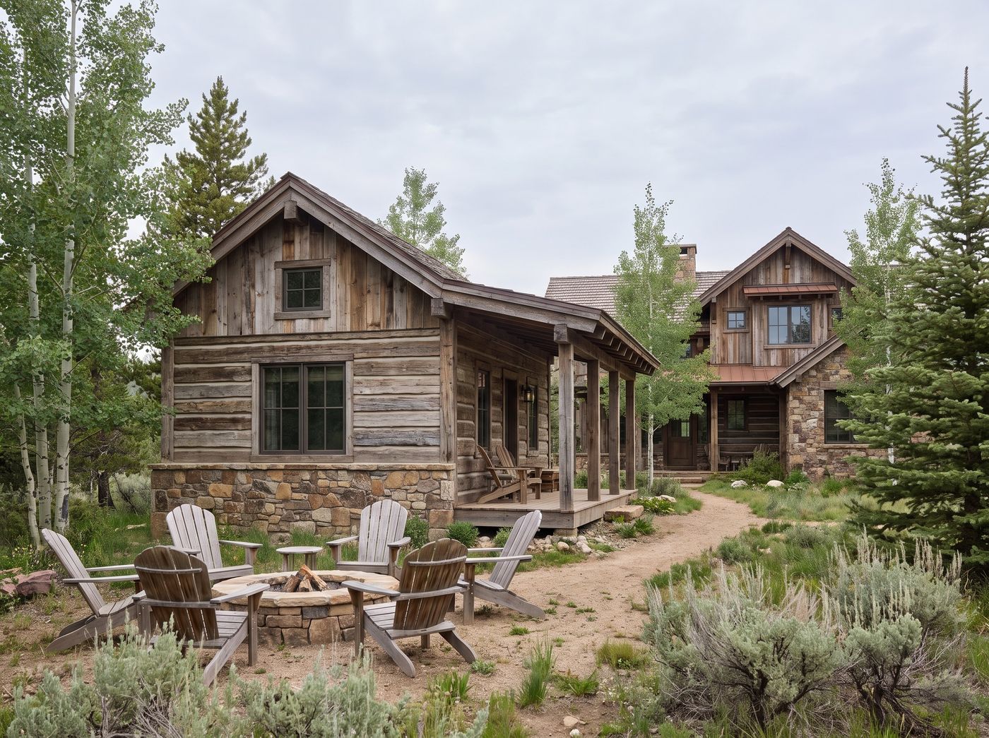 Timber Bunkhouse with Stone Fire Pit