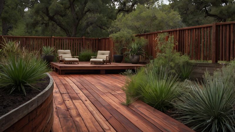 Redwood Deck Chairs Among Native Grasses