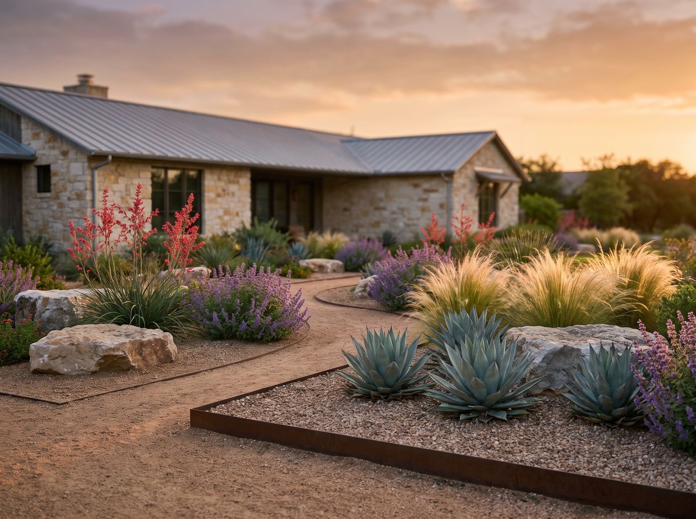 Redwood Pergola Desert Garden Path