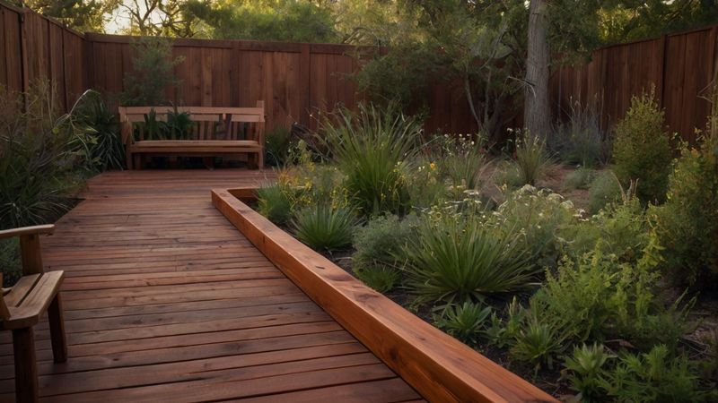 Cedar Fence Backyard with Bench